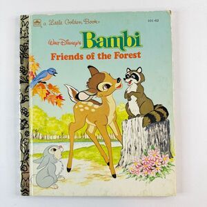 2/$6 Disney Bambi Friends of the Forest book, Little Golden (Hardcover)